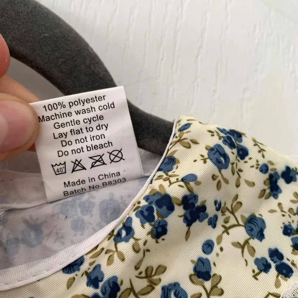 Dress Up America Girls Floral Prairie Dress Blue Cream Pioneer Costume Size 8-10